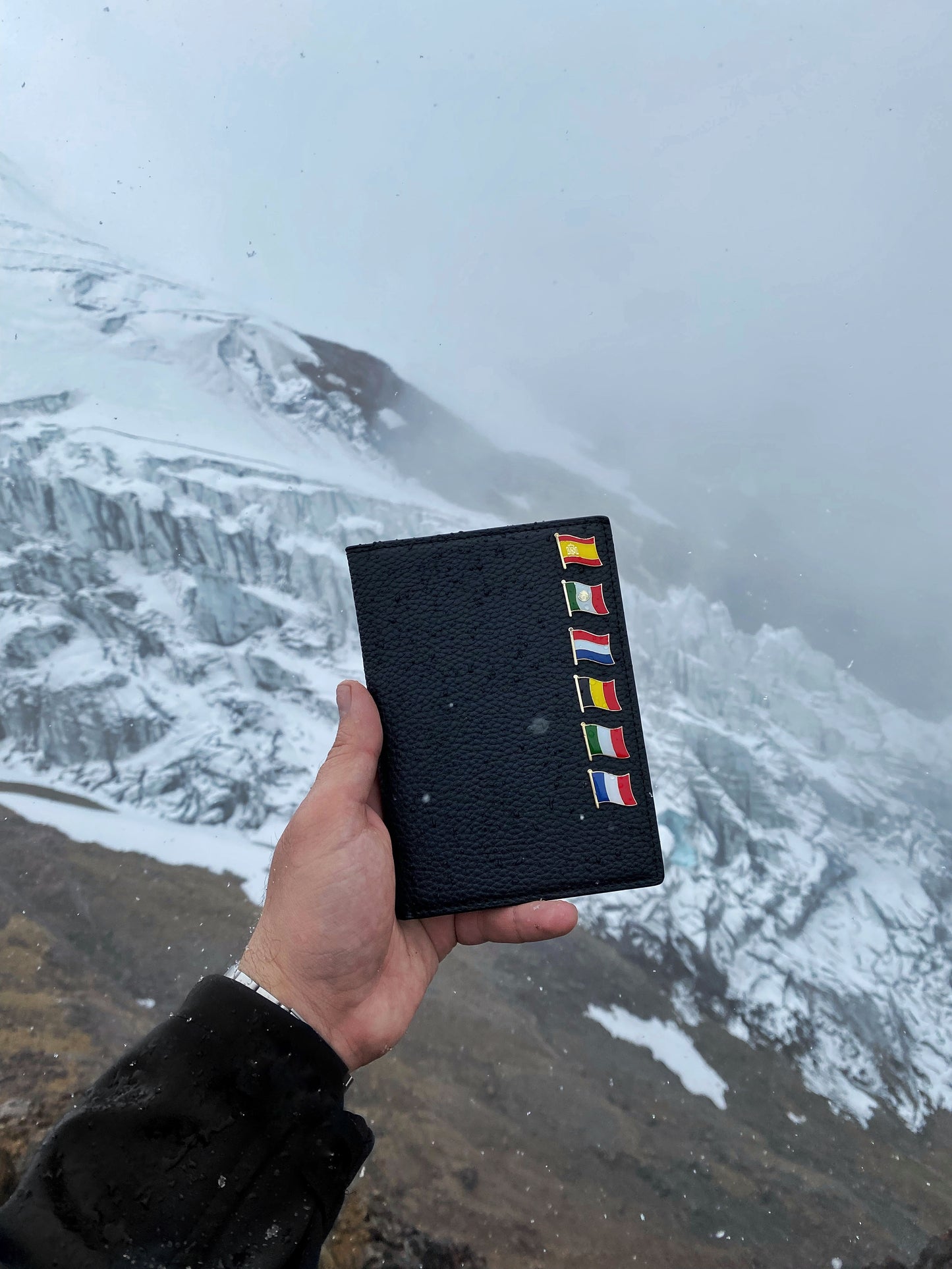 Black passport holder